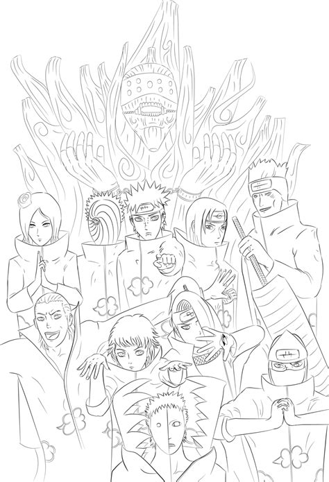 akatsuki coloriage|Members Of Akatsuki